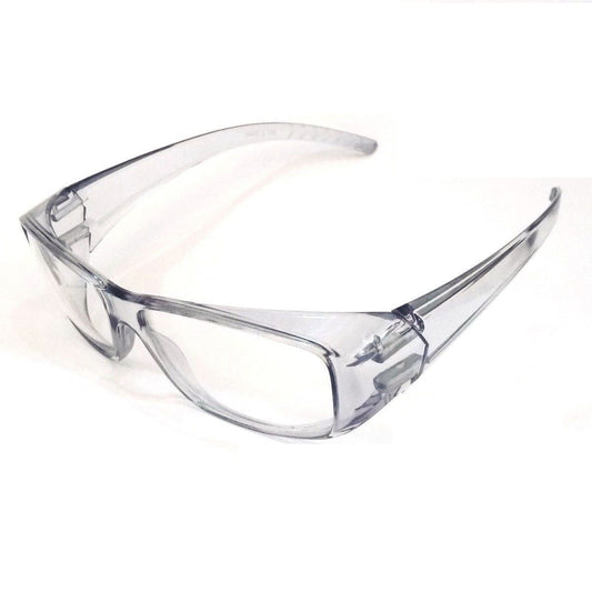 Grey Clear Frame Clear Lens Prescription Biker Cycling Driving Glasses