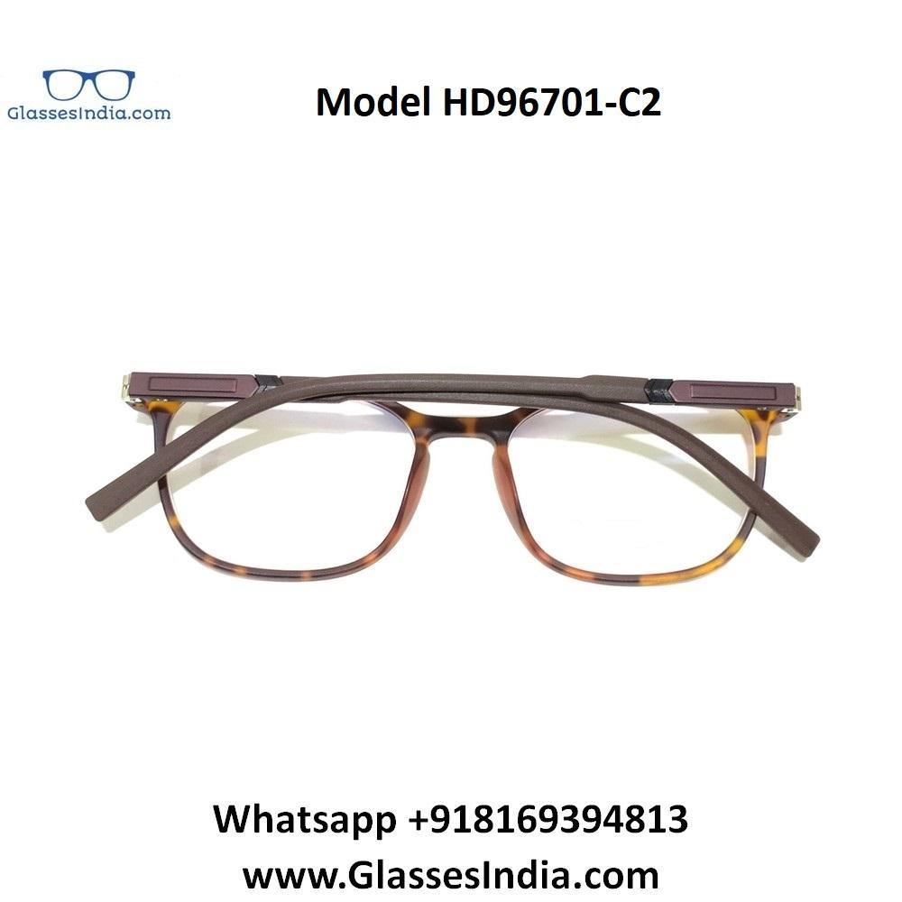 Buy Ultra Thin Lightweight TR90 Spectacle Frame Glasses for Men Women HD96701C2 - Glasses India Online in India