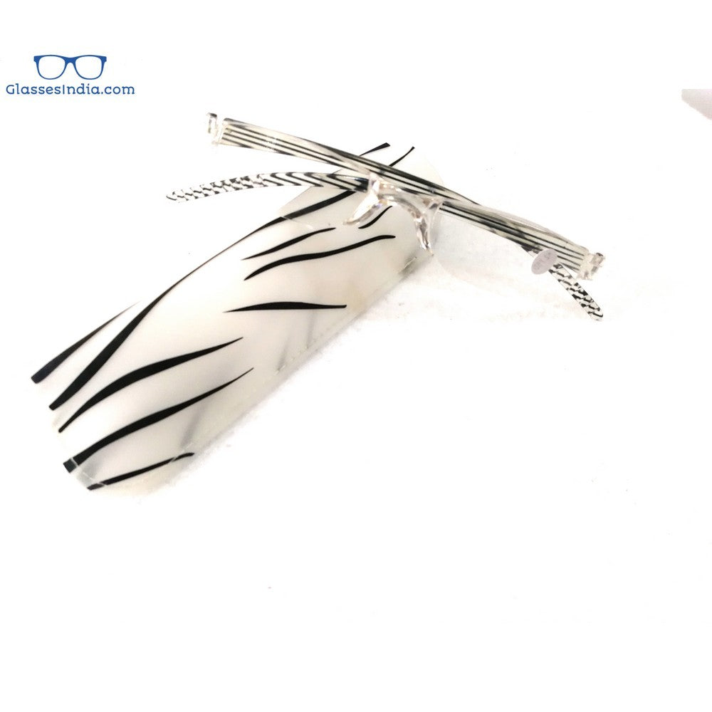 Fancy Colored Striped Slim Vision Rimless Reading Glasses for Men and Women - Glasses India Online