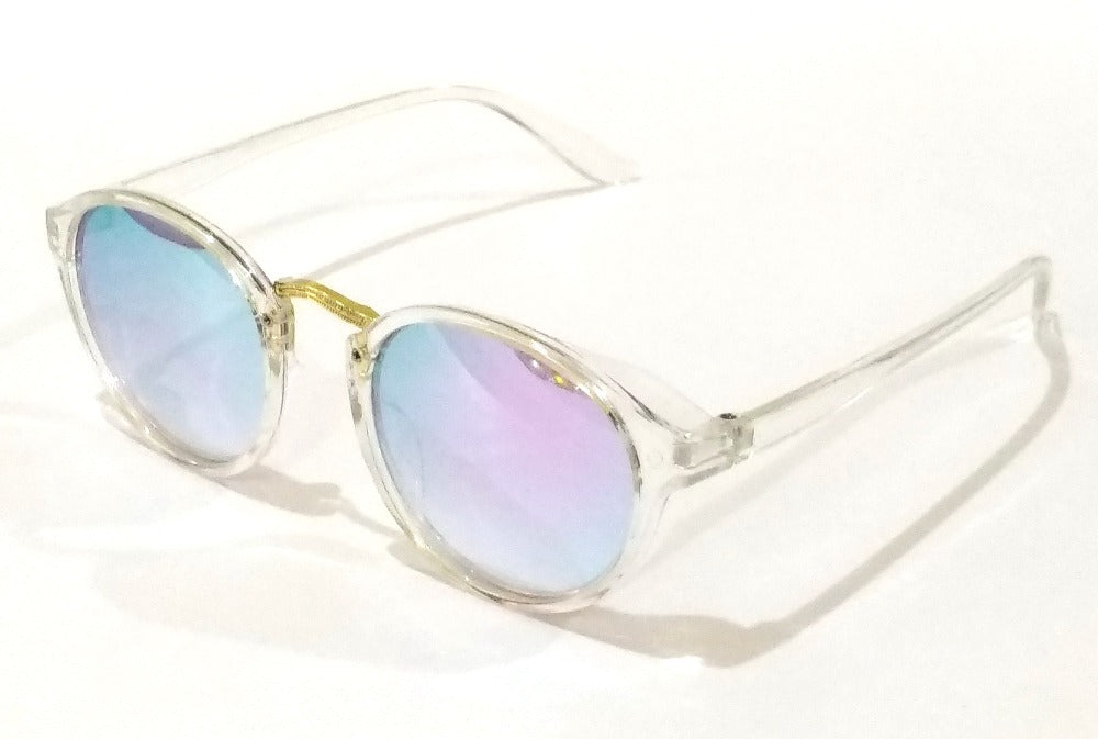 Purple Round Mirror Sunglasses for Men Women SW0017