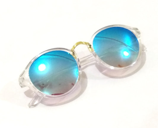 Blue Round Mirror Sunglasses for Men Women SW0018