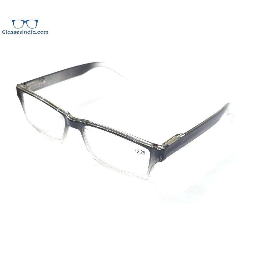 Grey Two Tone Rectangle Reading Glasses For Men Women Fashion Readers with Spring Hinges - GlassesIndia
