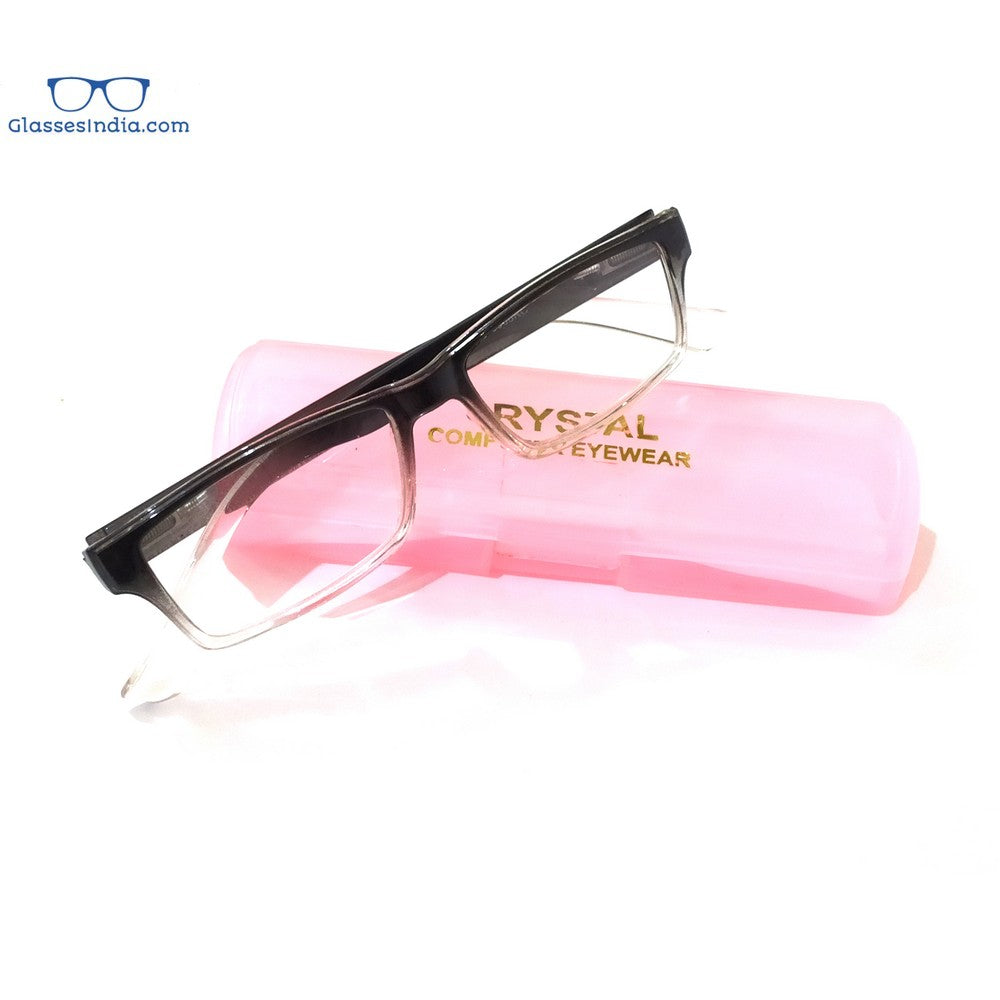 Grey Two Tone Rectangle Blue Block Computer Reading Glasses For Men Women - Glasses India Online