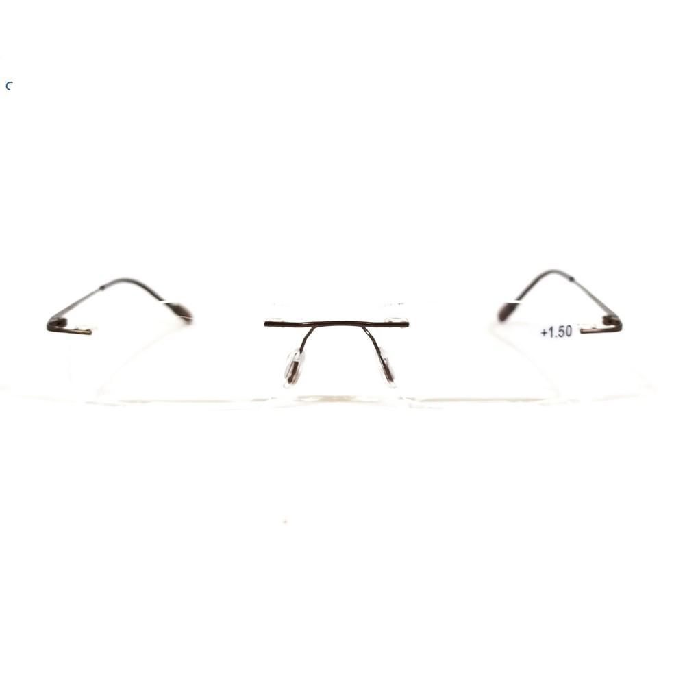 Brown Unisex Lightweight Rimless Frameless Rectangle Reading Glasses For Men Women Fashion Readers Reading Glasses - GlassesIndia