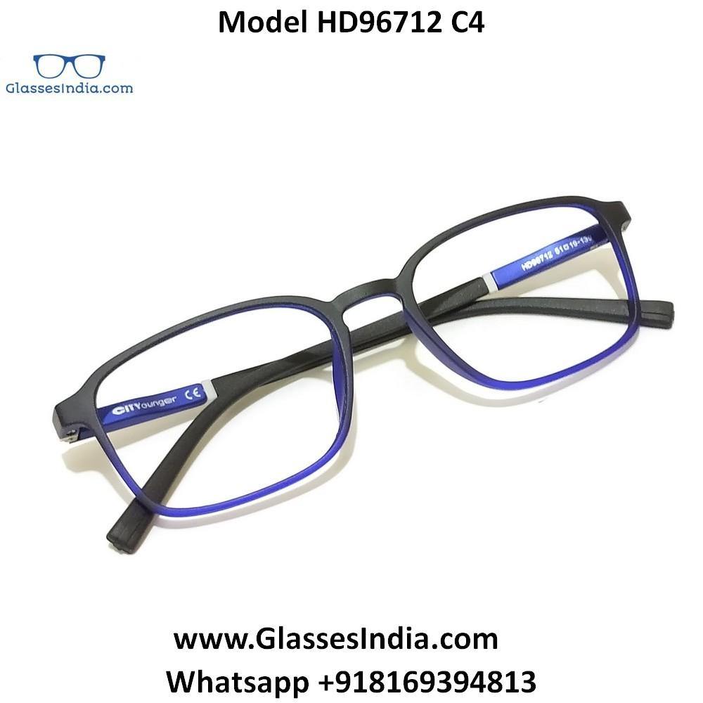 Buy HD Ultra Thin Lightweight TR90 Spectacle Frame Glasses for Men Women HD96712C4 - Glasses India Online in India