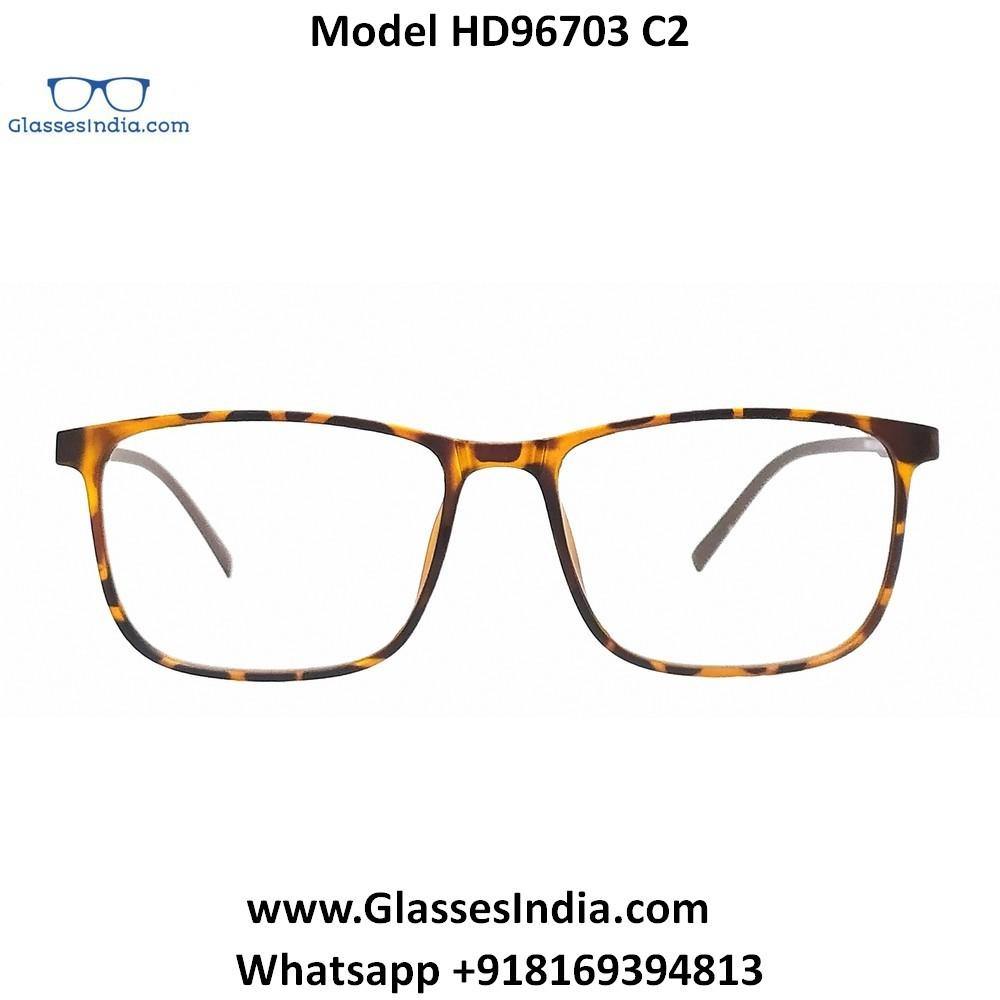 Buy Ultra Thin Light Weight Spectacle Frame Glasses for Men Women HD96703C2 - Glasses India Online in India