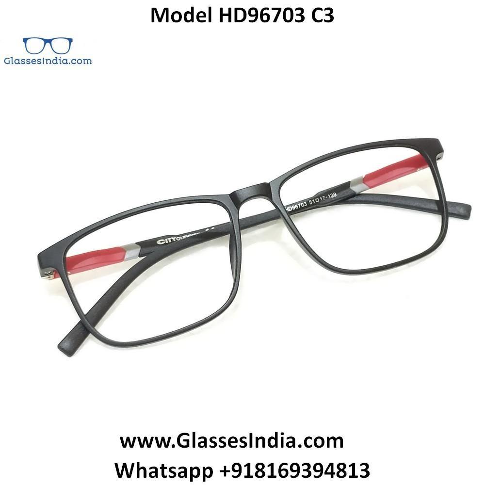 Buy Ultra Thin Light Weight Spectacle Frame Glasses for Men Women HD96703C3 - Glasses India Online in India