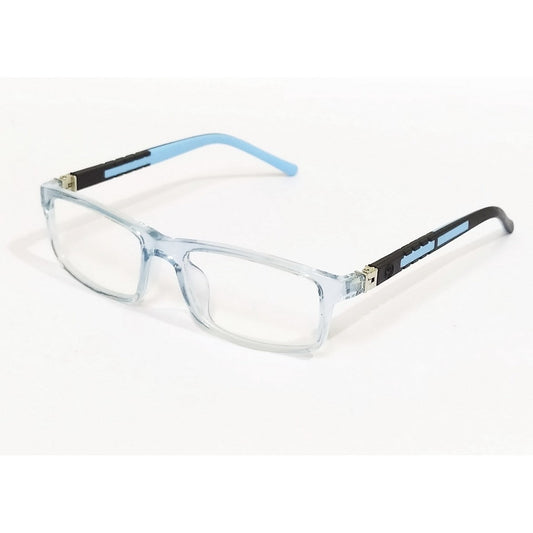 Beaming Blue: Rectangle Transparent Blue Glasses - Safe Blue Light Glasses for 5 to 10 Year Old Boys and Girls