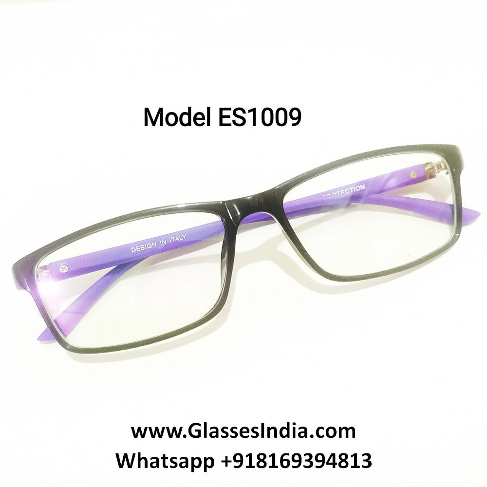 Rectangle Full Frame Eyeglasses Spectacle Frame with Zero Power Clear Lens