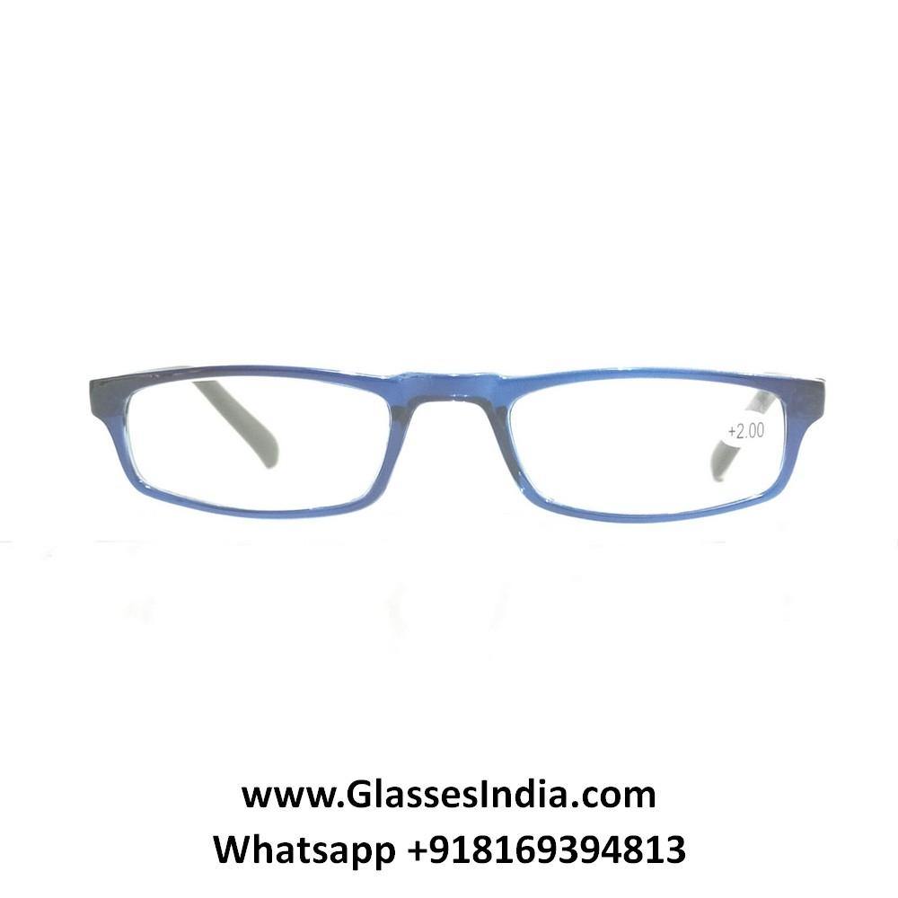 Buy Crystal Slim Lightweight Blue Reading Glasses Power Plus Two +2.00 - Glasses India Online in India
