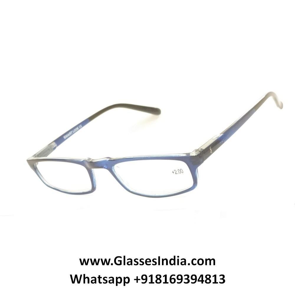 Buy Crystal Slim Lightweight Blue Reading Glasses Power Plus Two +2.00 - Glasses India Online in India