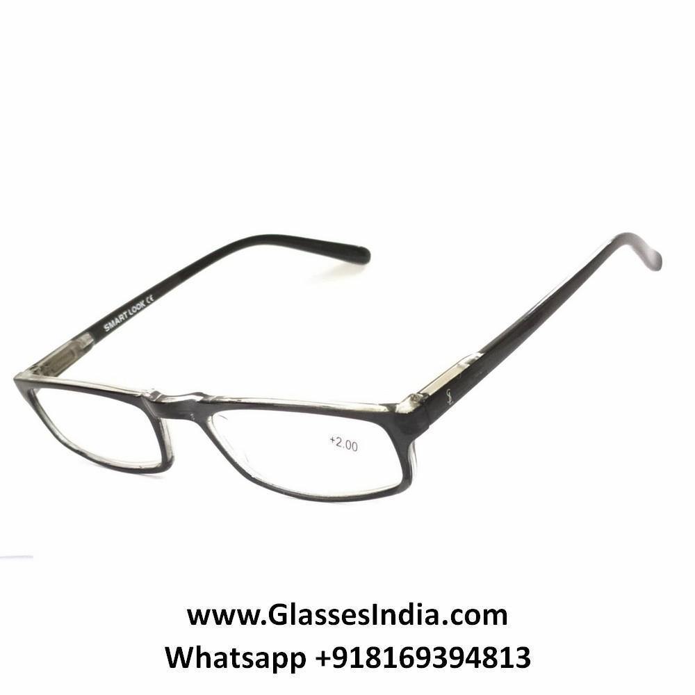 Buy Crystal Slim Lightweight Black Power Plus Two +2.00 Reading Glasses - Glasses India Online in India