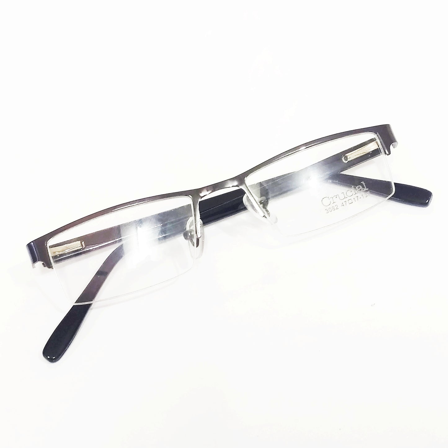 Grey Metal Supra Spectacle Frame Glasses For Women and Men