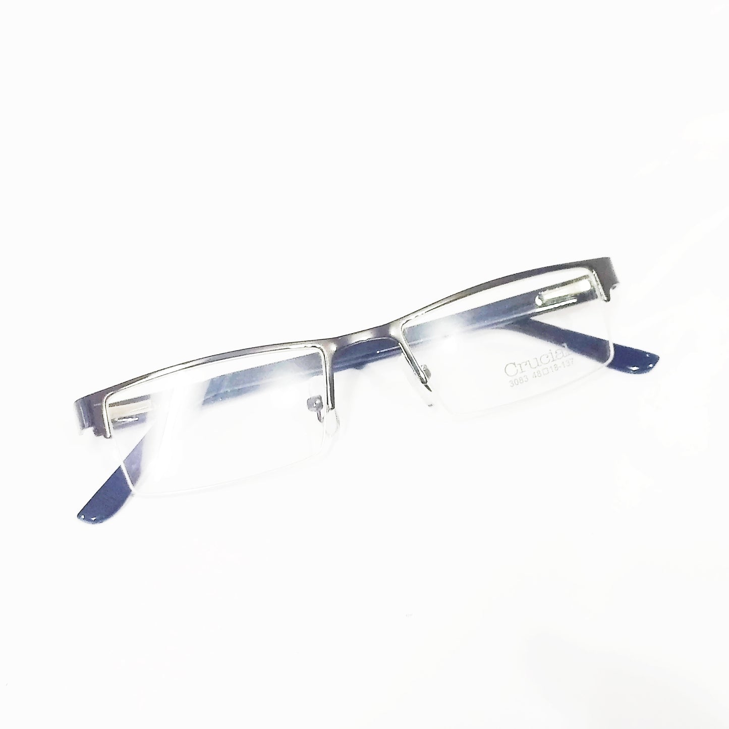 Grey Metal Supra Spectacle Frame Glasses For Women and Men