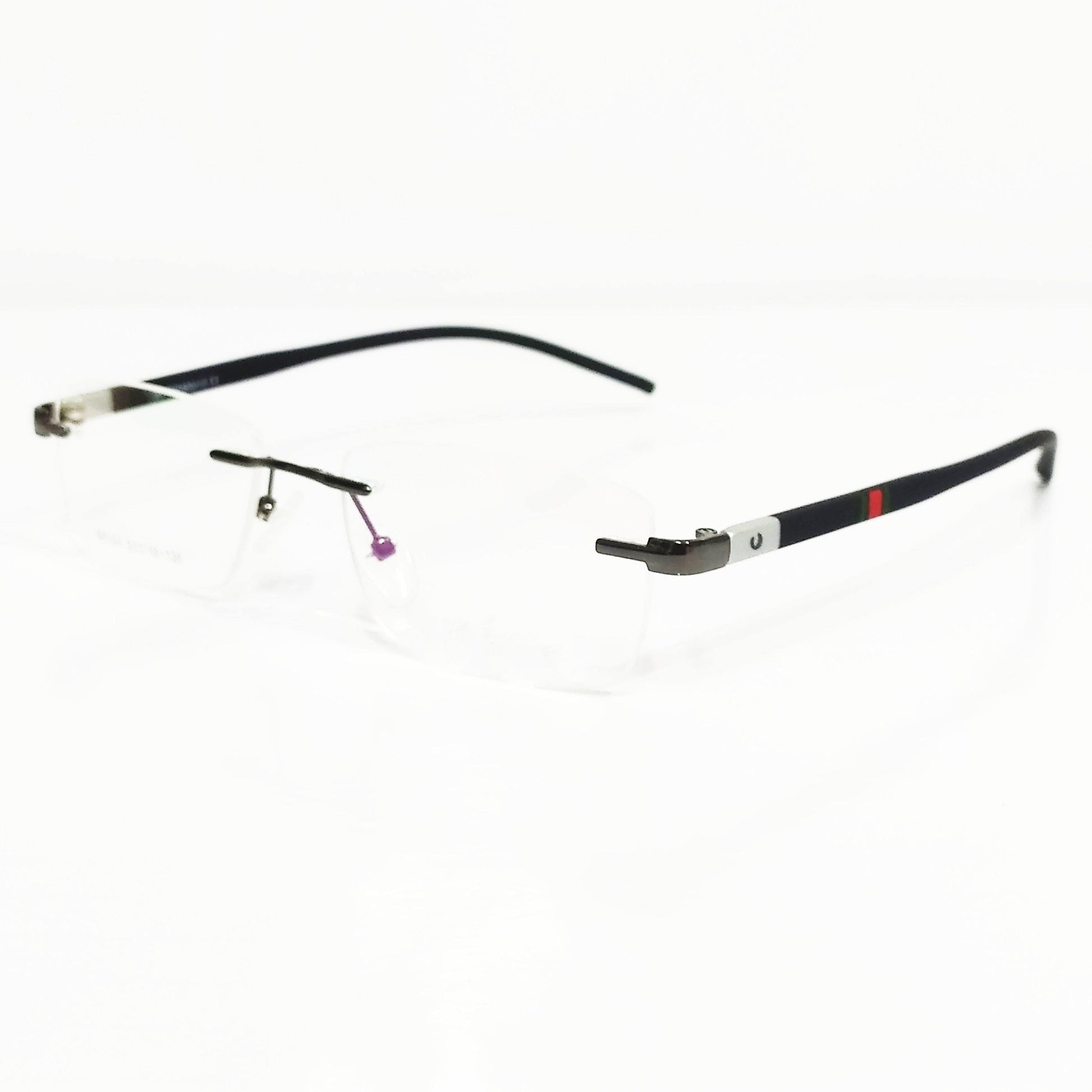 Buy Grey Black Rimless Spectacle Frame Glasses - Glasses India Online in India