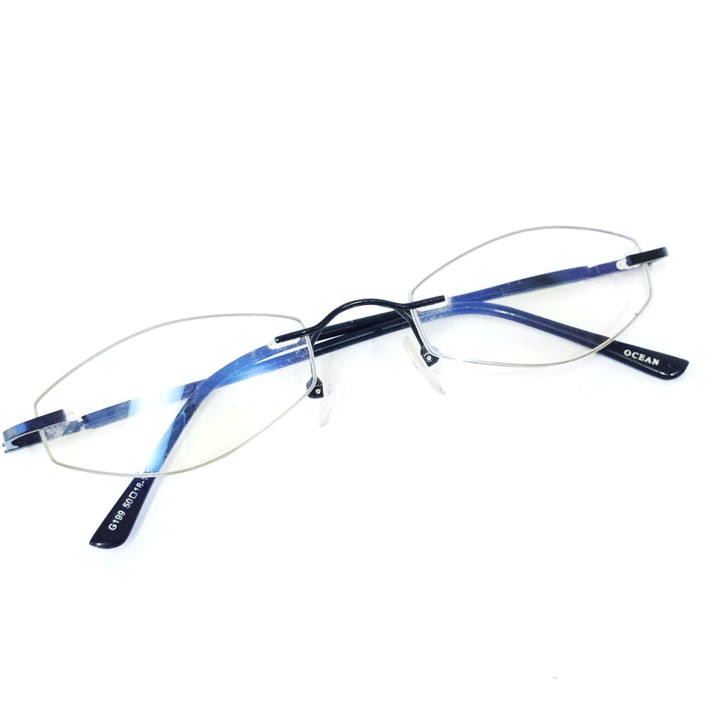 Buy Black Rimless Computer Glasses with Anti Glare Coating G199 - Glasses India Online in India