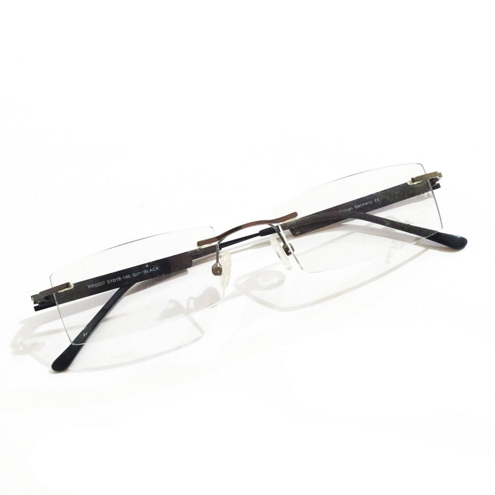 Buy Premium Grey Rimless Frame Glasses 6057GR - Glasses India Online in India