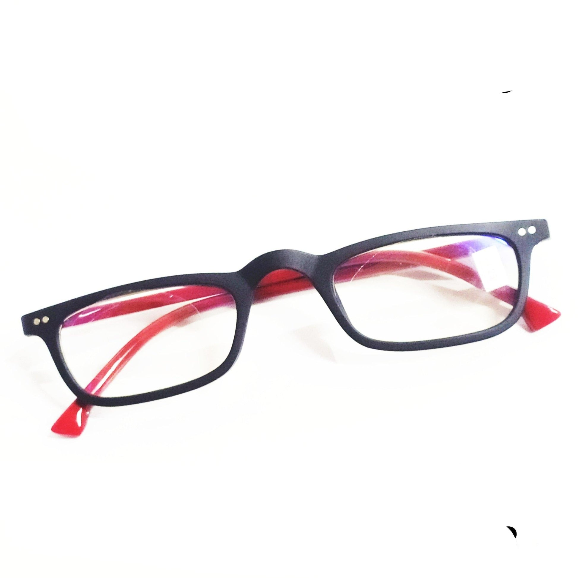 Buy Black Red Full Frame Computer Reading Glasses with Anti Glare Coating Power 1.25 - Glasses India Online in India