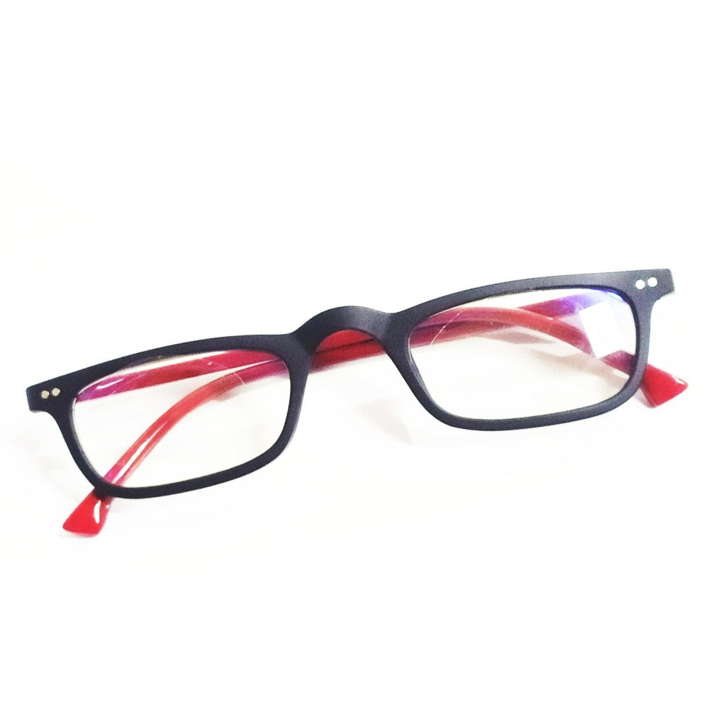 Buy Black Red Full Frame Computer Reading Glasses with Anti Glare Coating Power 1.75 - Glasses India Online in India