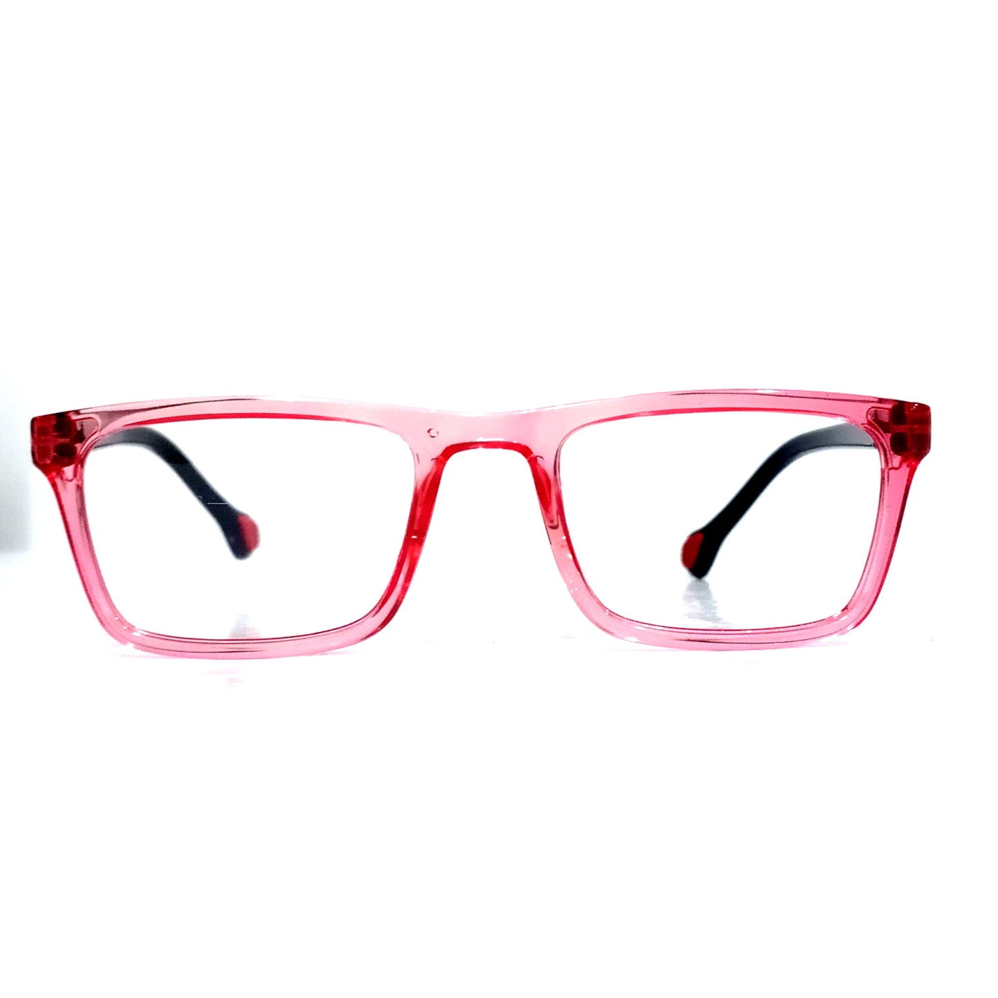 Transparent Red Front Kids Spectacle Frames for 4-6 Years Old
