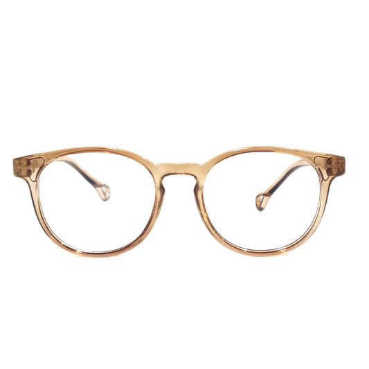 Round Transparent Brown Kids Spectacle Frames for 4-6 Years Old