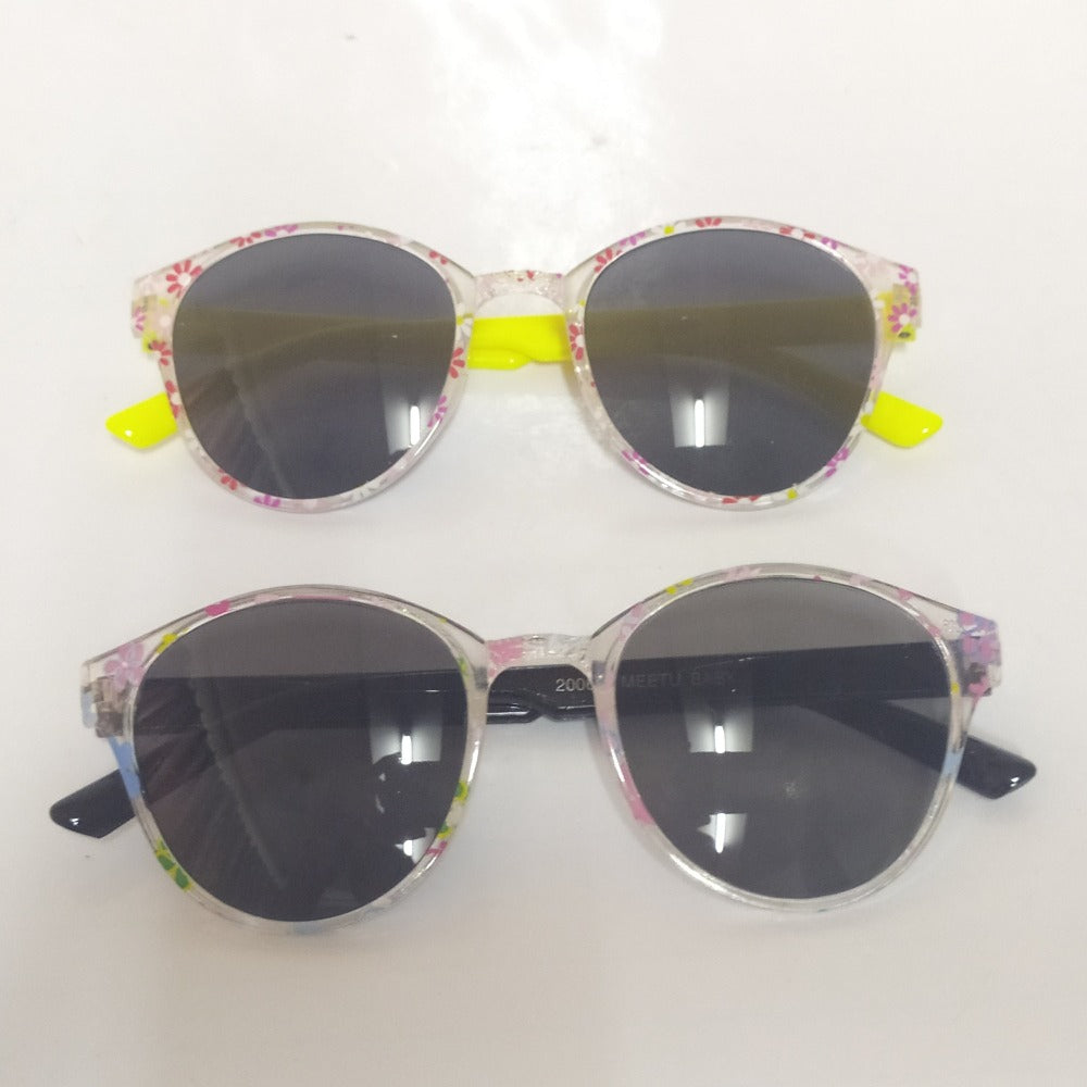 Set of 2 Printed Round Kids Sunglasses for 4 Year to 8 Year Old Kids