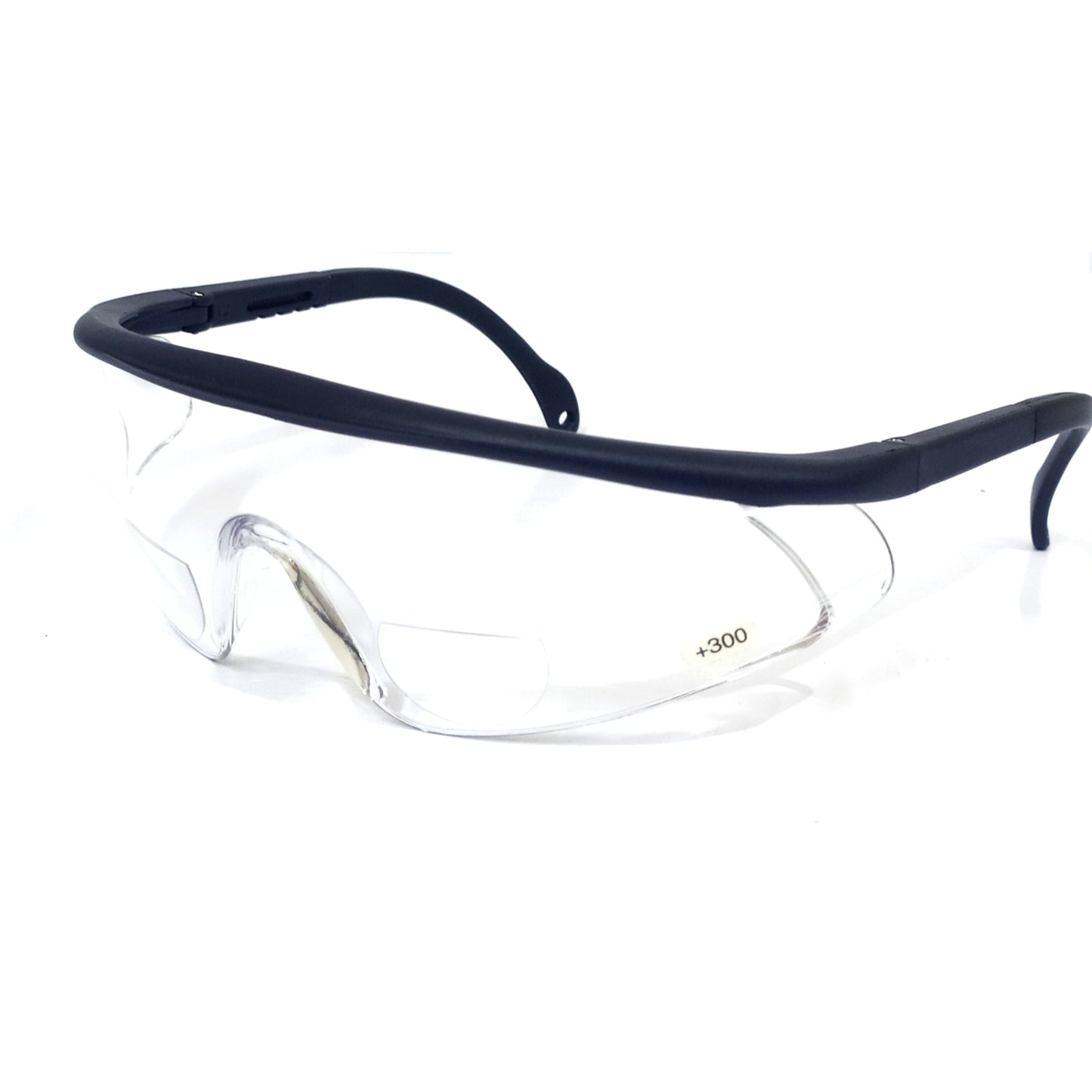 Bifocal Safety Glasses Clear +3.0 Bifocal Lens with Black Frame