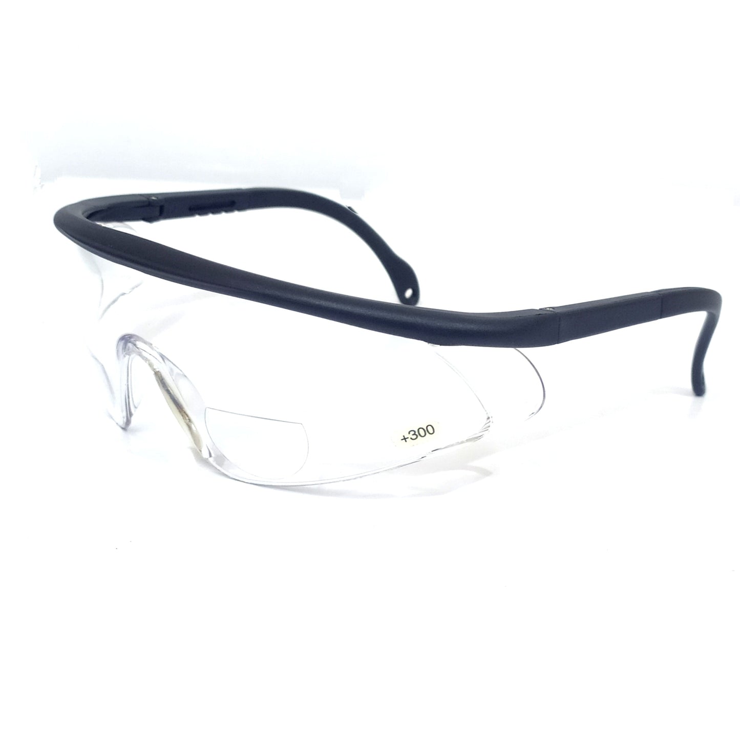 Bifocal Safety Glasses Clear +2.50 Bifocal Lens with Black Frame