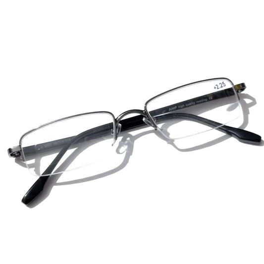 Grey Half Frame Reading Spectacles Glasses