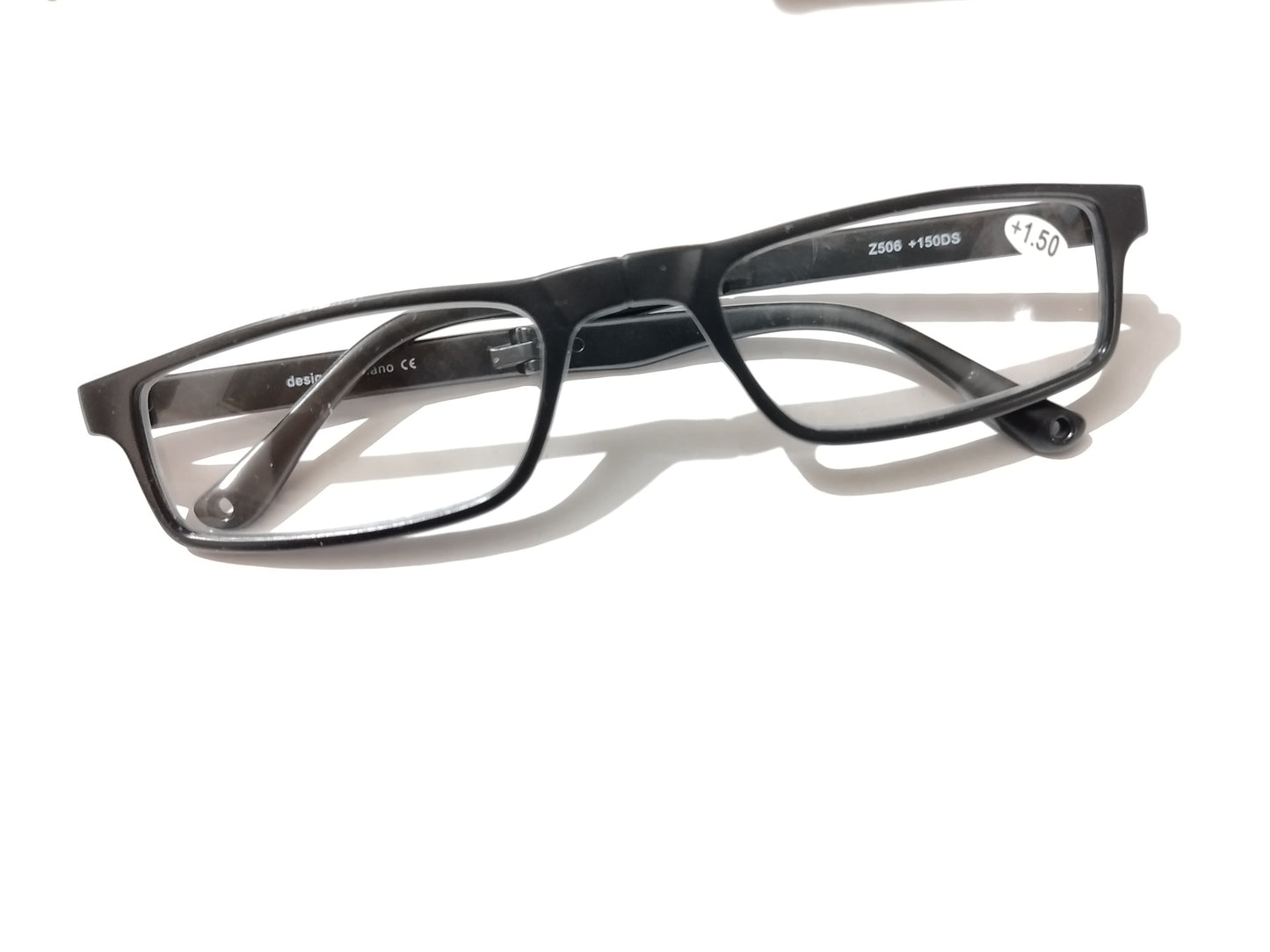 Rectangle Black Folding Reading Glasses with zip pouch