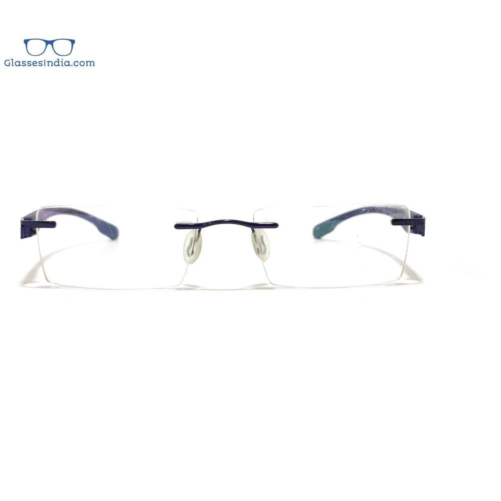 Blue Rimless Blue Light Blocker Computer Glasses MTS10012BL - Glasses India Online