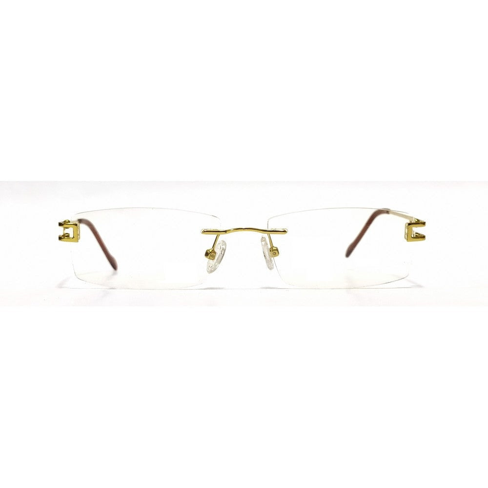 Gold Rimless Blue Light Blocker Computer Glasses PR5014GO - Glasses India Online