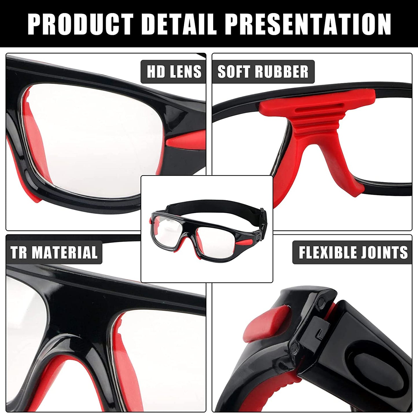 Prescription Sports Sunglasses with Adjustable Strap Black Details