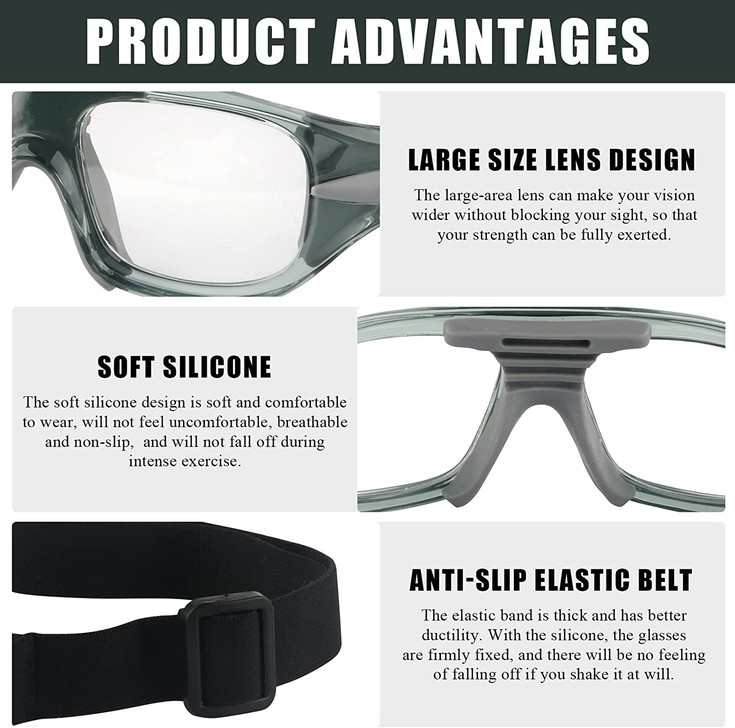 Prescription Sports Sunglasses with Adjustable Strap Grey Advantages