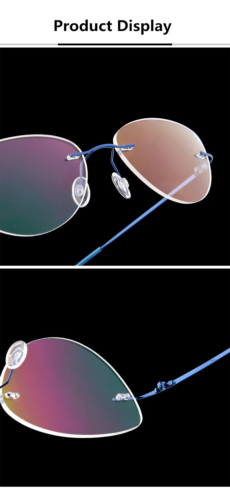 Buy Cat Eye Foldable Ultra-light Memory Computer Glasses Blue light Cat Eye Rimless Glasses for Men Women - Glasses India Online in India