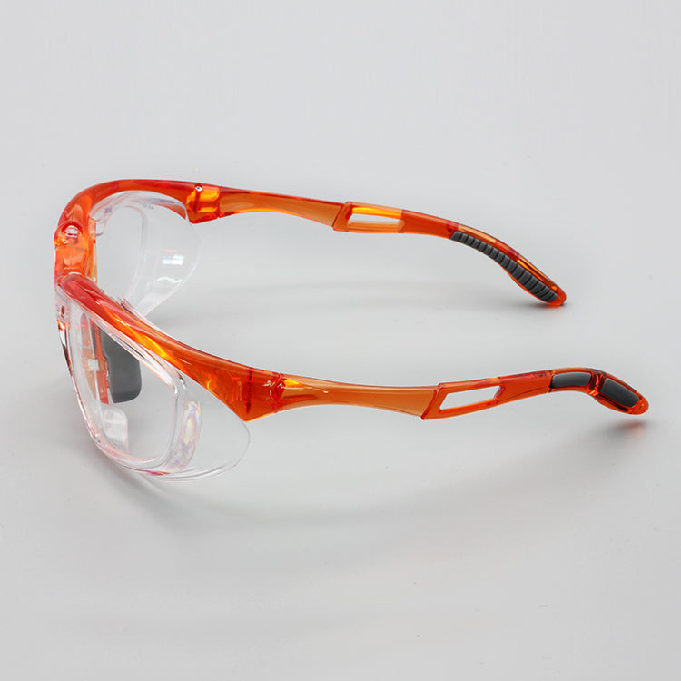 EYESafety Sports Safety Glasses with Power Glossy Orange Eyewear