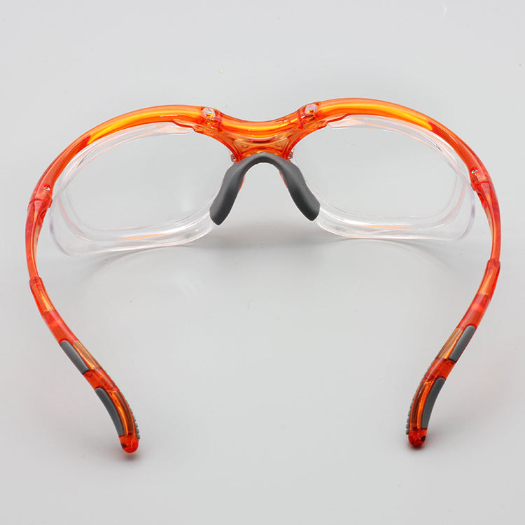 EYESafety Sports Safety Glasses with Power Glossy Orange Eyewear