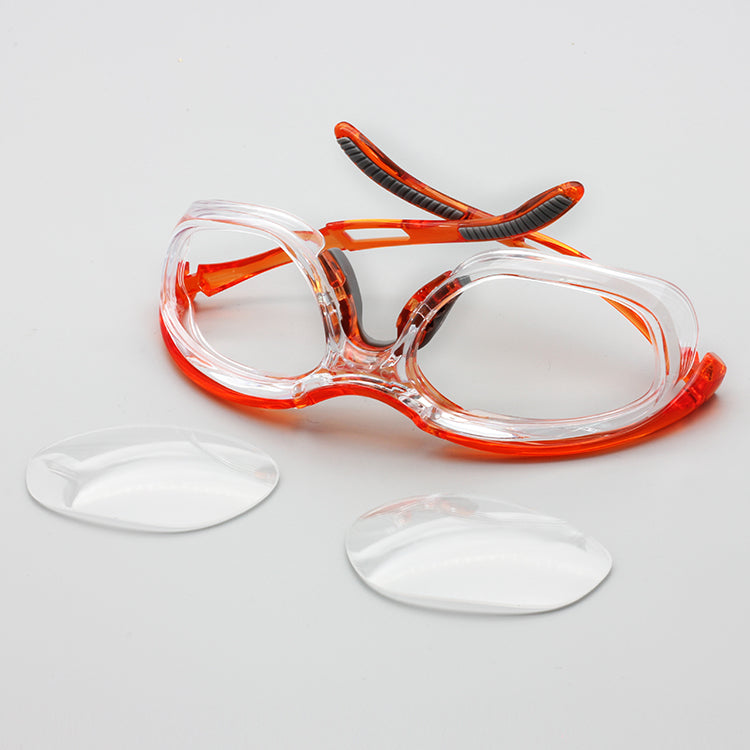 EYESafety Sports Safety Glasses with Power Glossy Orange Eyewear