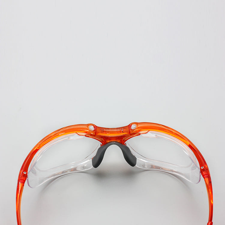 EYESafety Sports Safety Glasses with Power Glossy Orange Eyewear