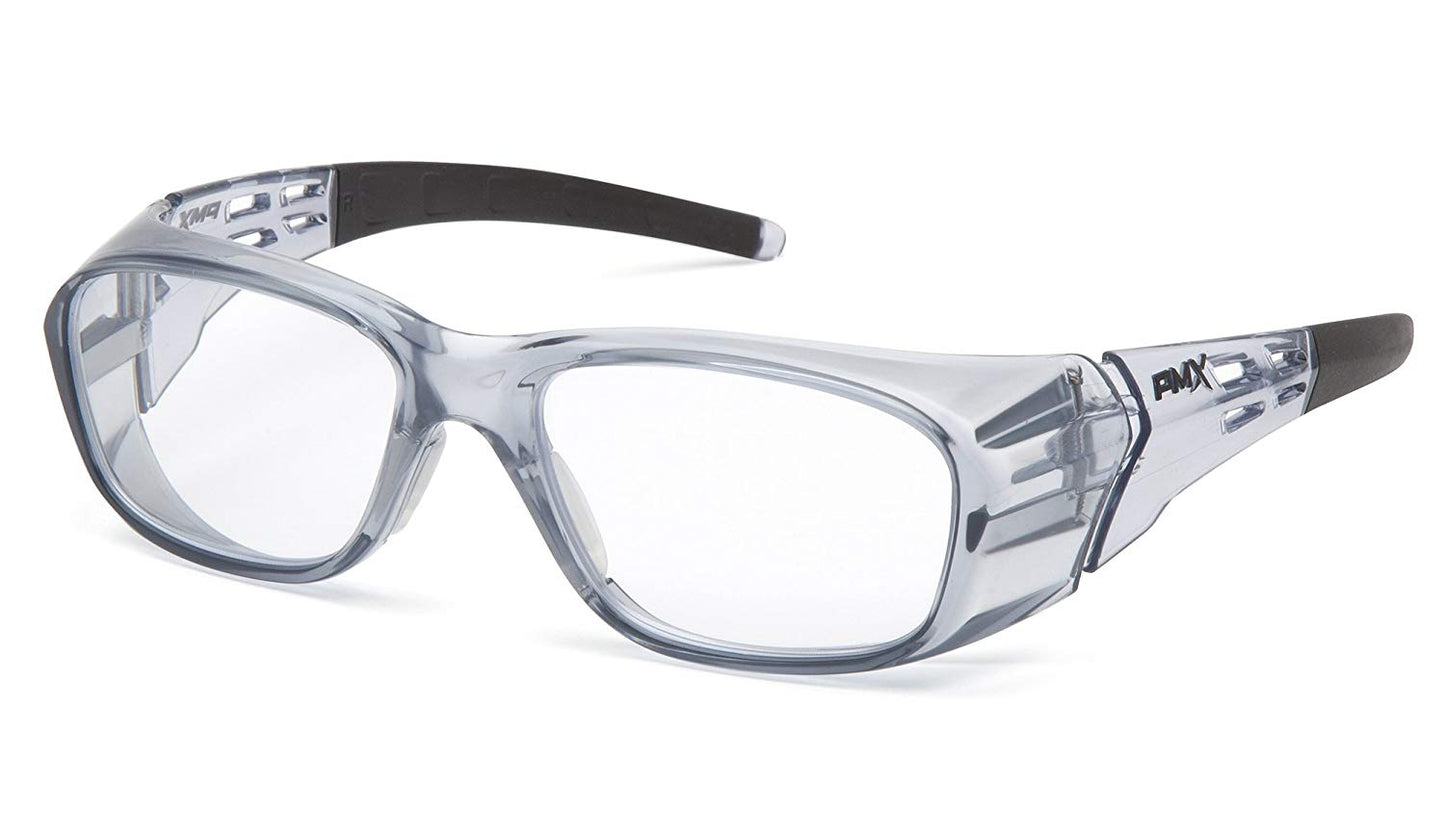 Pyramex Emerge Plus Safety Glasses Clear +2.0 Full Reading Lens with Gray Frame
