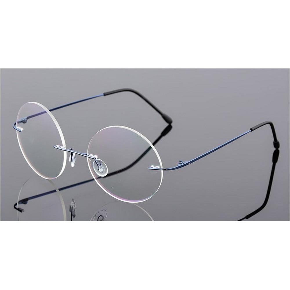 Buy Steve Jobs - Gandhi - Harry Potter - Style Foldable Ultra-light Memory Computer Glasses Blue light Round Rimless Glasses for Men Women - Glasses India Online in India