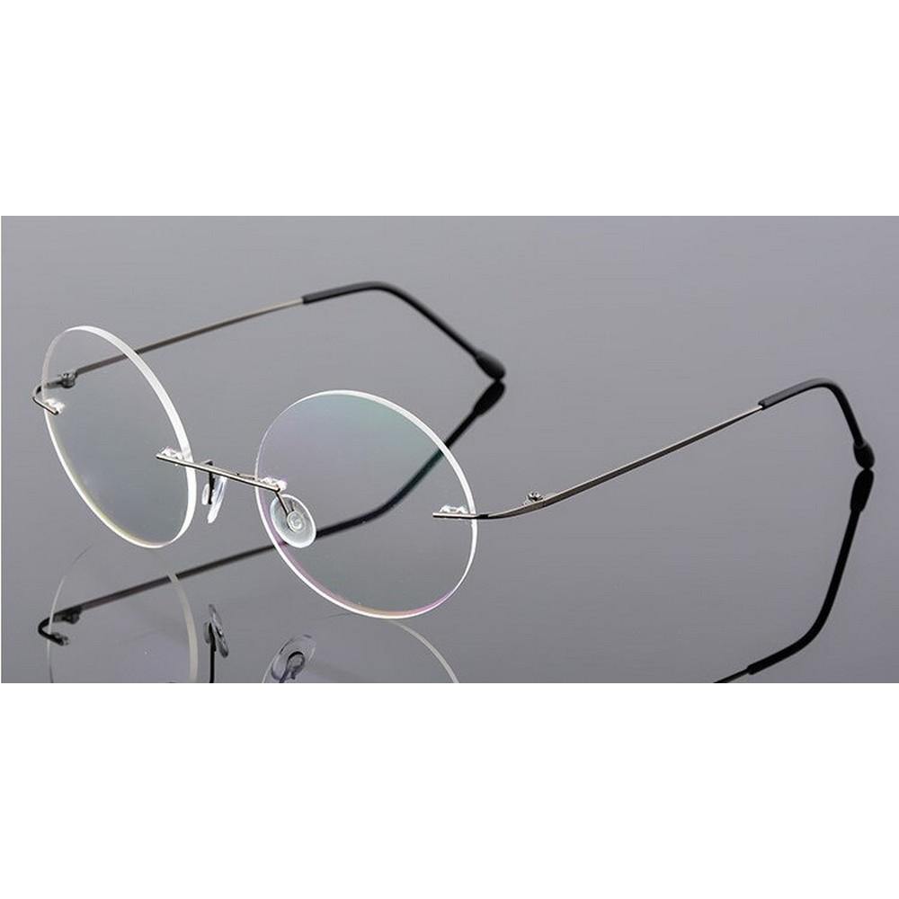 Buy Steve Jobs - Gandhi - Harry Potter - Style Foldable Ultra-light Memory Computer Glasses Blue light Round Rimless Glasses for Men Women - Glasses India Online in India