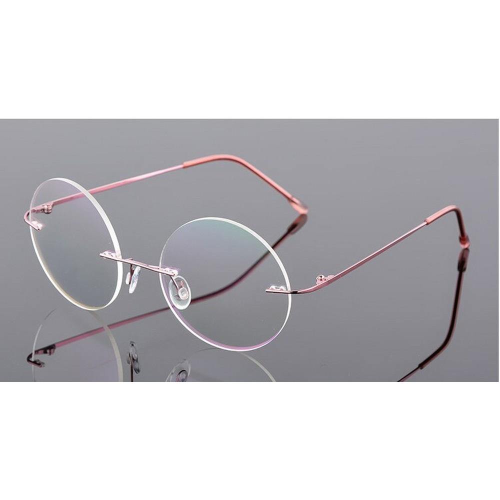 Buy Steve Jobs - Gandhi - Harry Potter - Style Foldable Ultra-light Memory Computer Glasses Blue light Round Rimless Glasses for Men Women - Glasses India Online in India