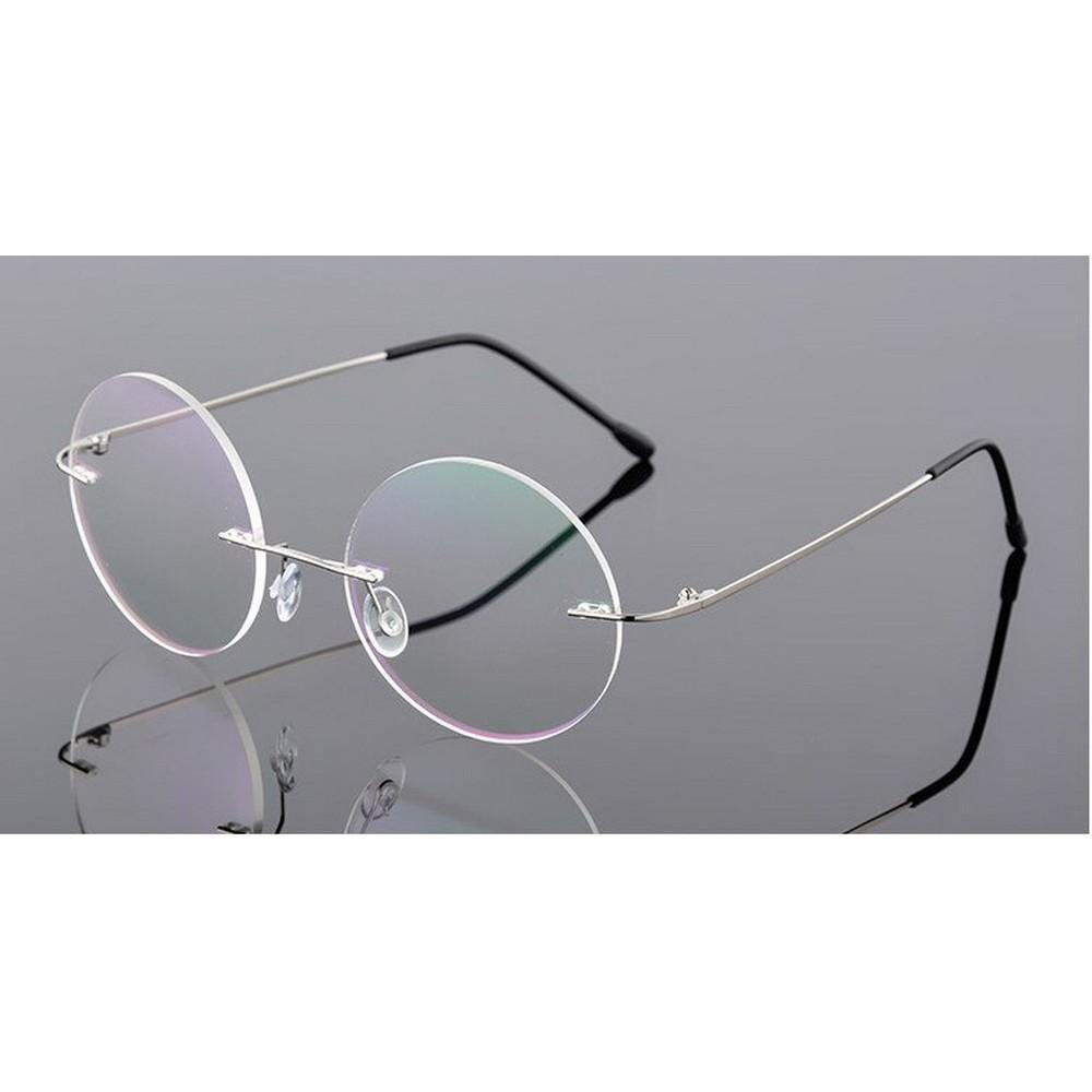 Buy Steve Jobs - Gandhi - Harry Potter - Style Foldable Ultra-light Memory Computer Glasses Blue light Round Rimless Glasses for Men Women - Glasses India Online in India