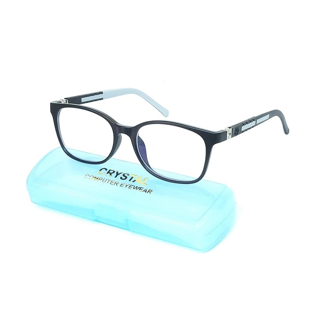 Graceful Grey Square Glasses - Blue Rays Blocking Glasses for Young Eyes, Ages 6-10