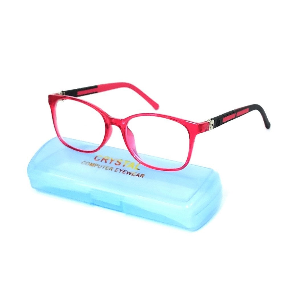 Vibrant Vision: Square Transparent Red Glasses - Protect Kids Aged 6-10 from Blue Light