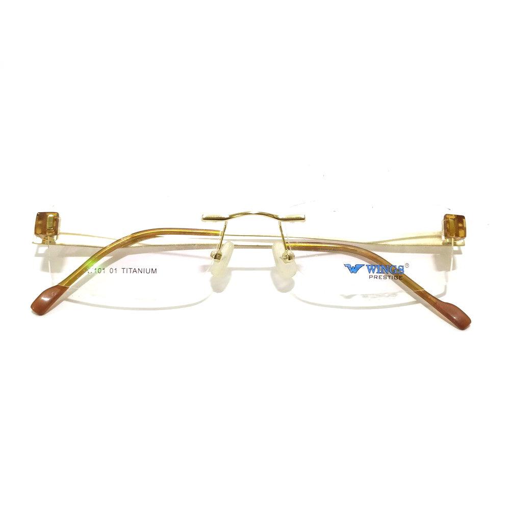 Gold Rimless Blue Light Blocker Computer Glasses W101GO - Glasses India Online