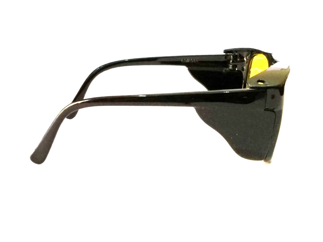 Yellow Lens Night Vision Glasses with Side Shield Model D1102YL