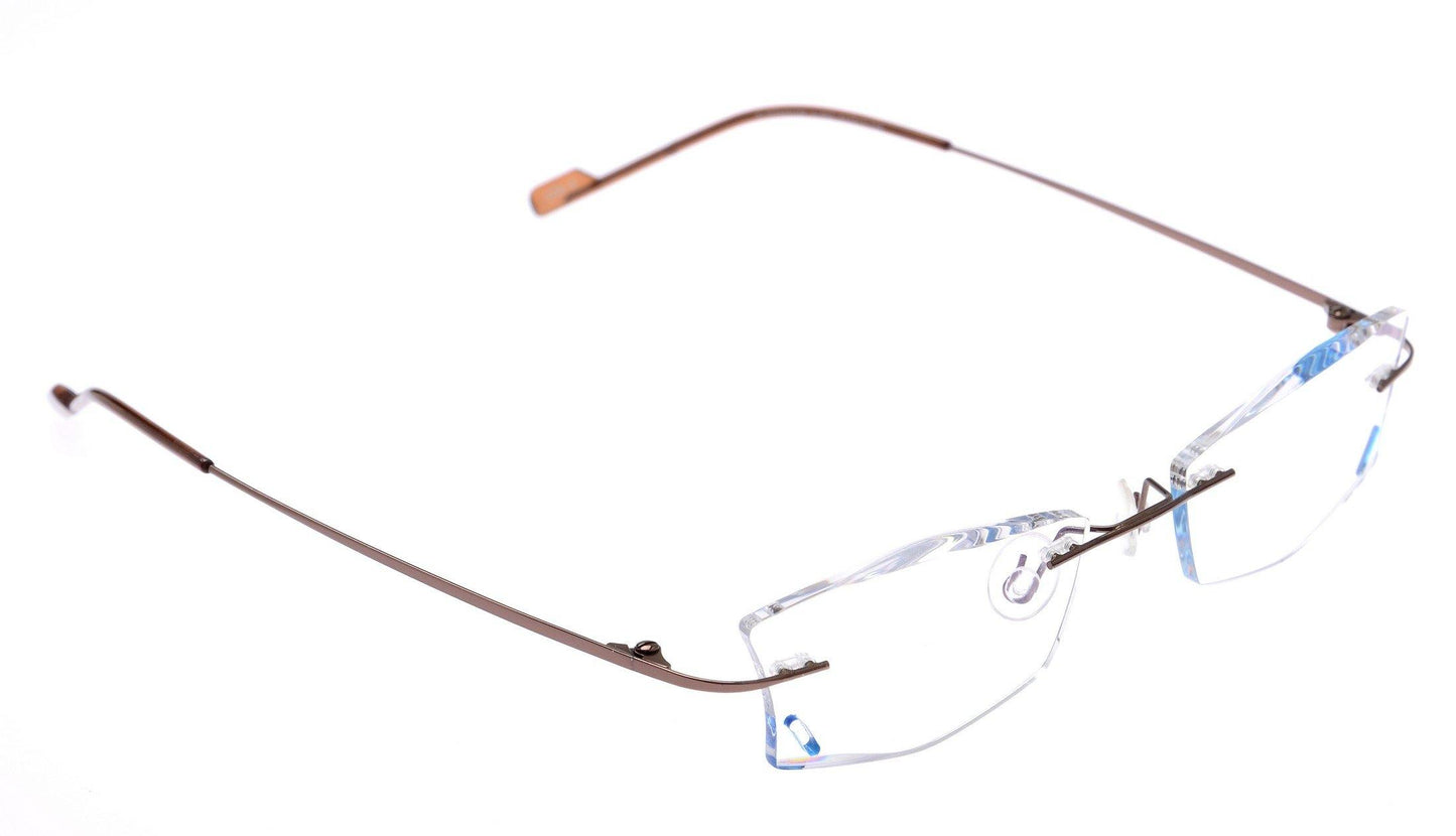 Buy Designer Party Eyewear Rimless Anti Glare Computer Glasses For Women Men A602BRBD - Glasses India Online in India