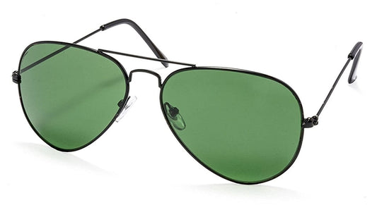 Classic Best Selling Aviators Sunglasses For Men Black Frame Green Lenses